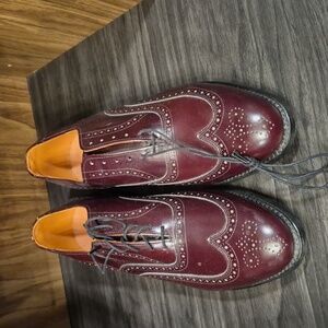 Men's Burgundy Brogue Allen Edmonds Never Worn Size 10 Dress Shoes